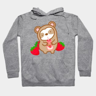 Cute Strawberry Milk Sloth Hoodie